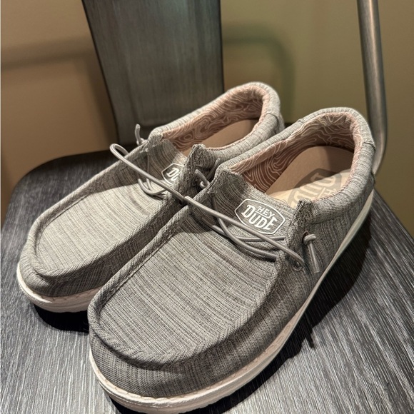 Hey Dude Wally Youth Light Gray Slip-On Loafers - Picture 1 of 11